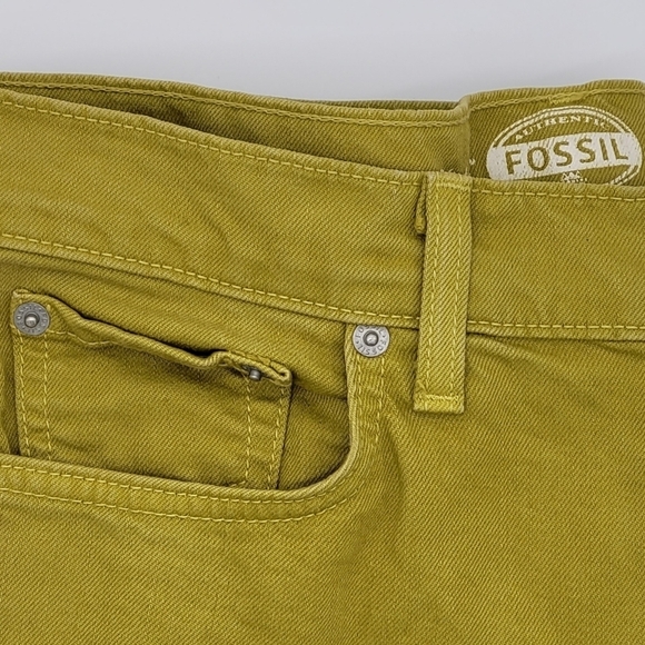 Fossil Ankle Green Denim Jean 32x27 - Picture 8 of 10